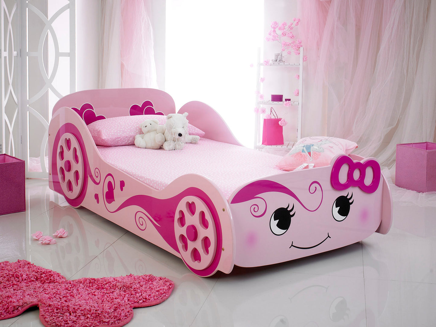 Artisan Single Pink Love Car Bed