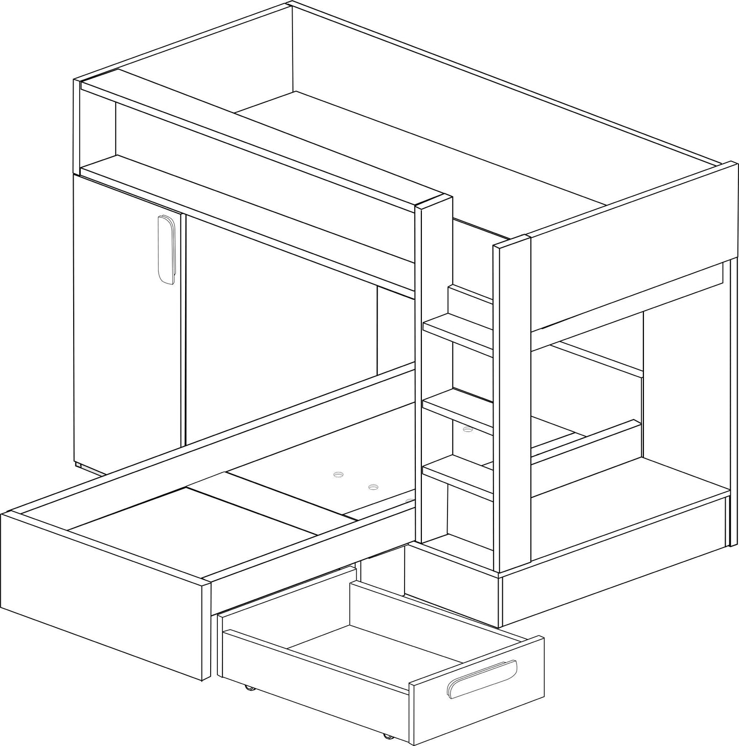 Trasman Tordera Reversible Bunk Bed with Wardrobe and Storage