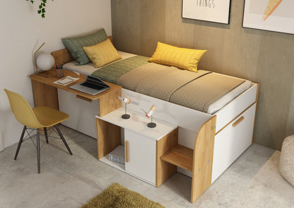 Trasman Sacha Mid Sleeper with Desk and Storage