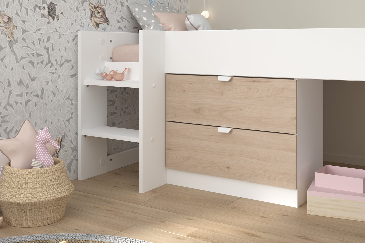 Parisot Tobo Mid Sleeper Bed with Slide and Storage