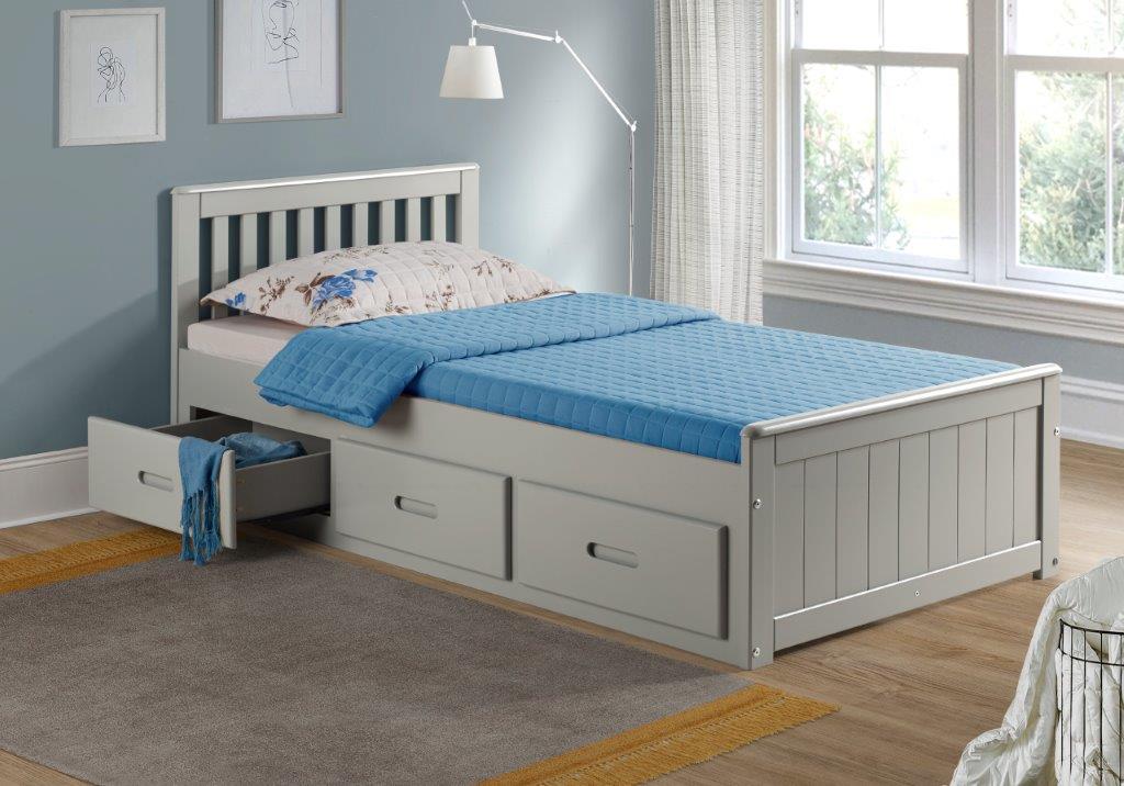 Amani Mission Bed Grey Single