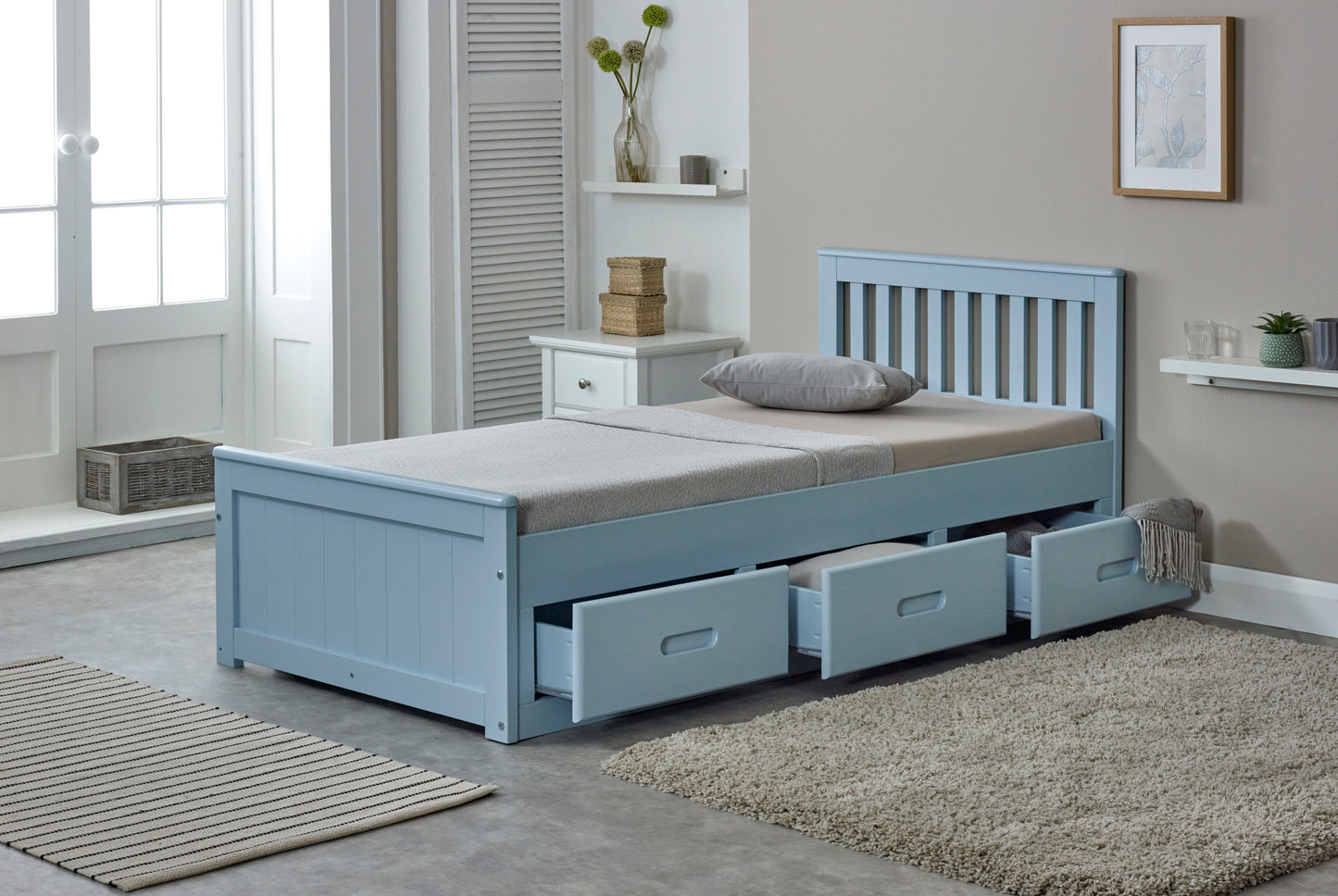 Amani Mission Bed Blue Single