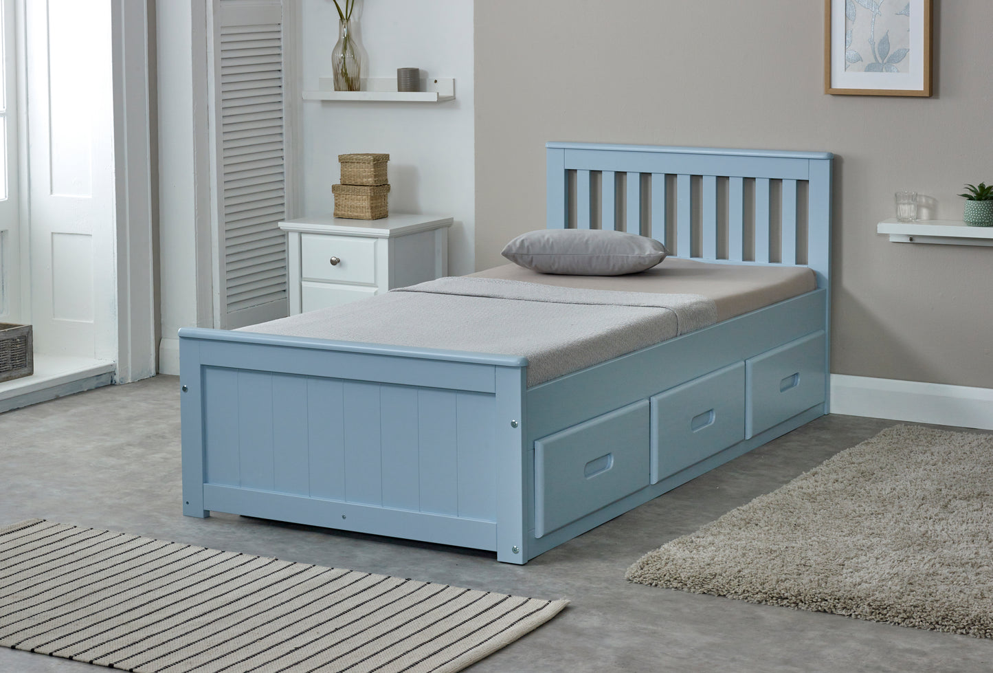 Amani Mission Bed Blue Single