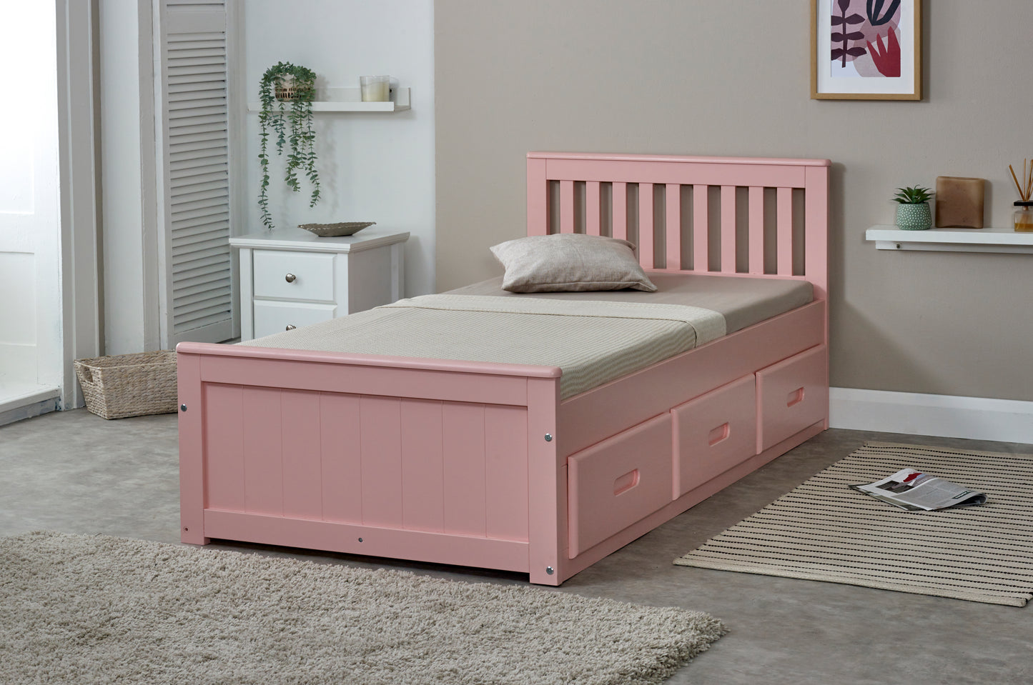 Amani Mission Bed Pink Single