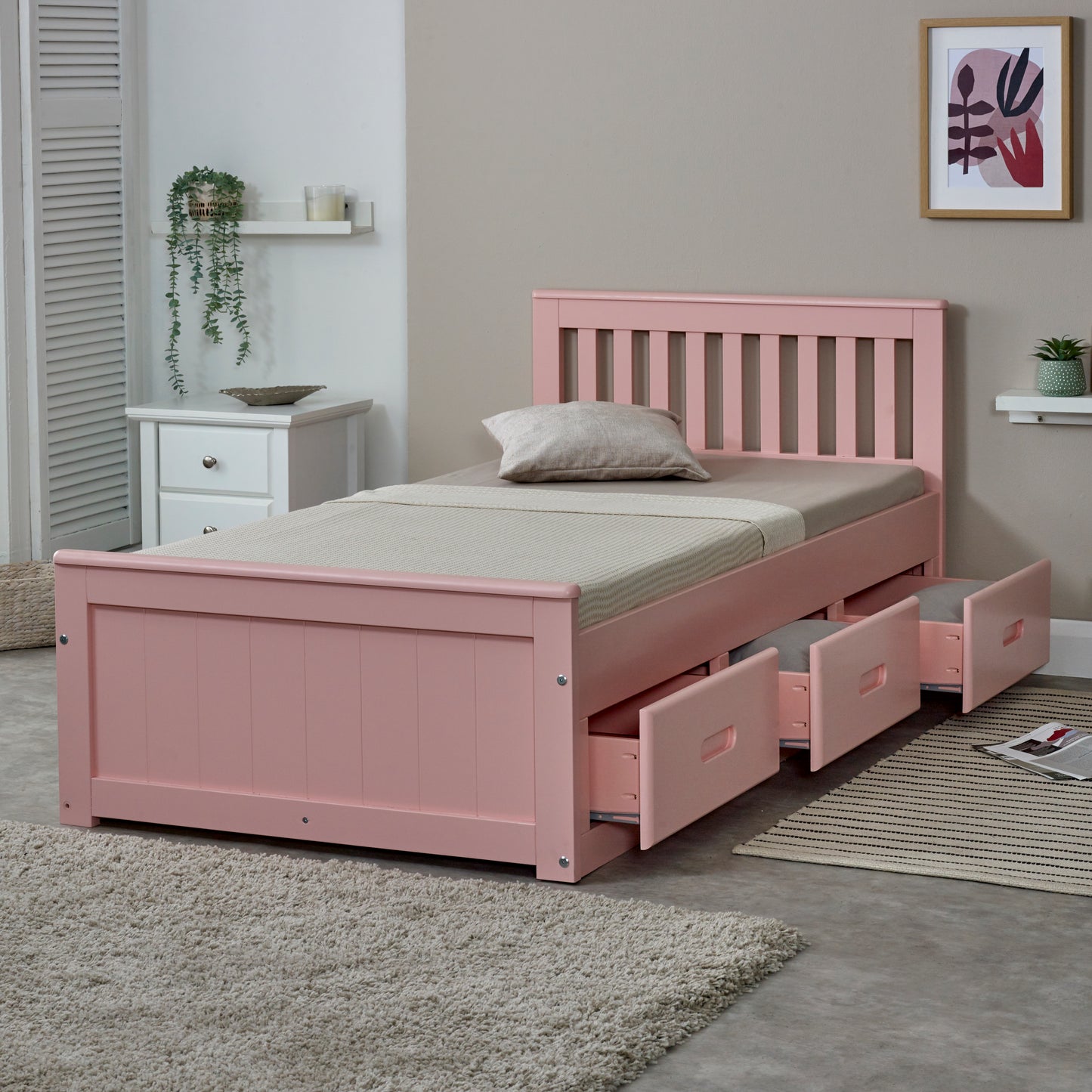 Amani Mission Bed Pink Single