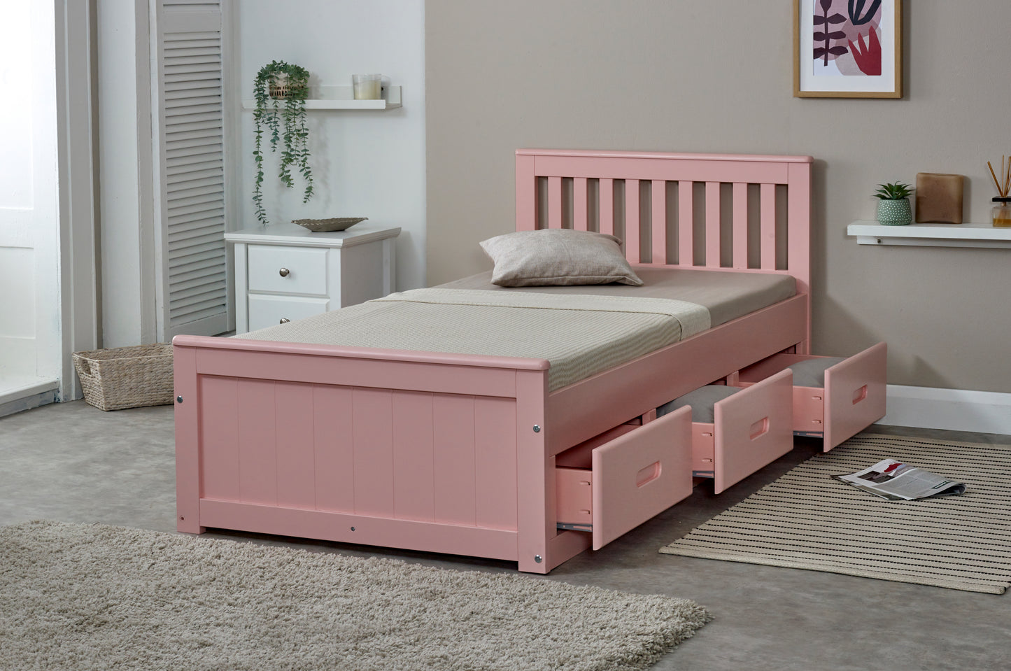 Amani Mission Bed Pink Single