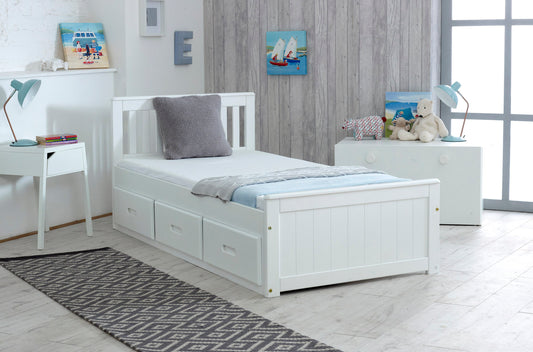 Amani Mission Bed White Single