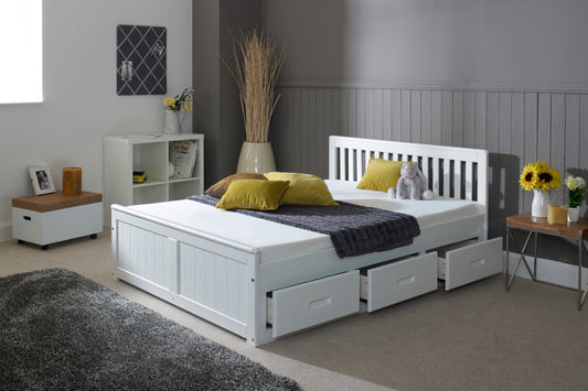 Amani Mission Bed White Small Double