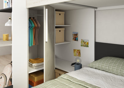 Trasman Palatino Bunk Bed with Desk, Wardrobe and Storage