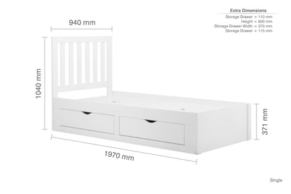 Birlea Appleby Cabin Bed White with Storage