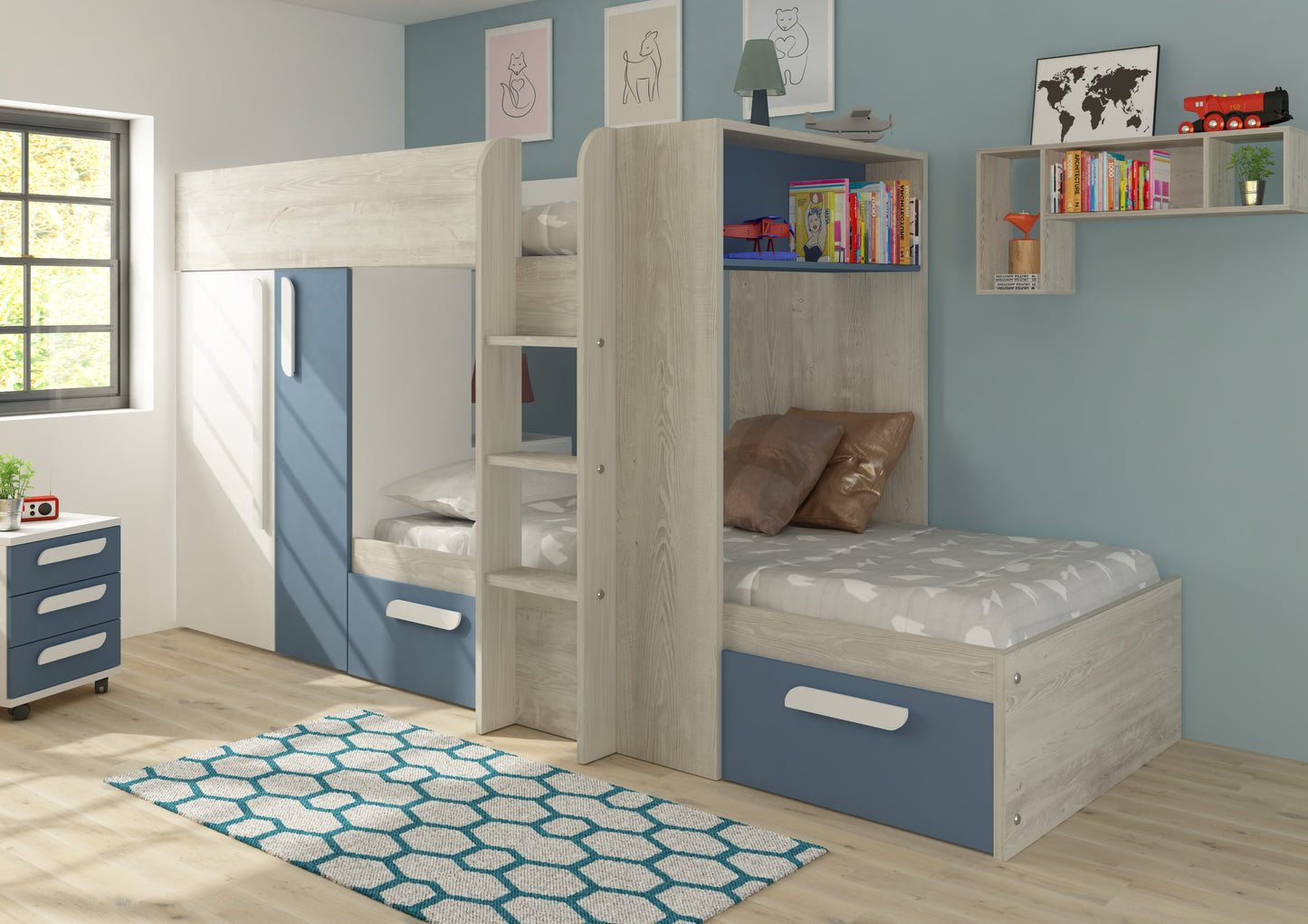 Trasman Barca Bunk Bed with Storage and Wardrobe