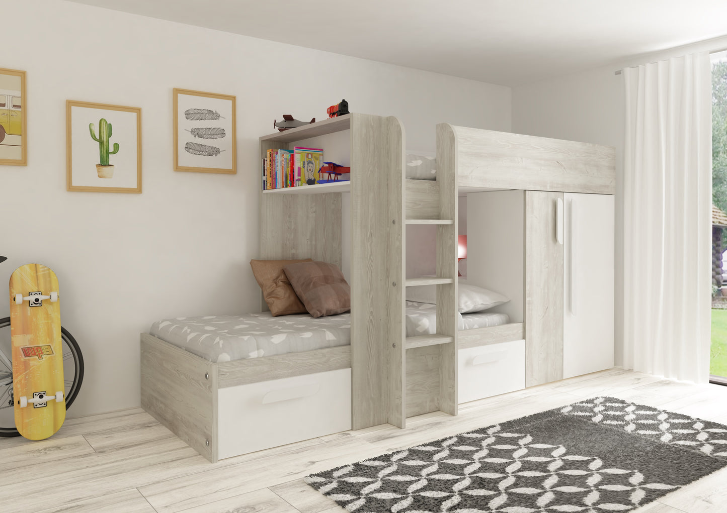 Trasman Barca Bunk Bed with Storage and Wardrobe