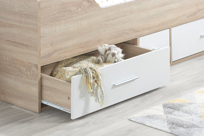 Birlea Camden Cabin Bed White and Oak with Storage