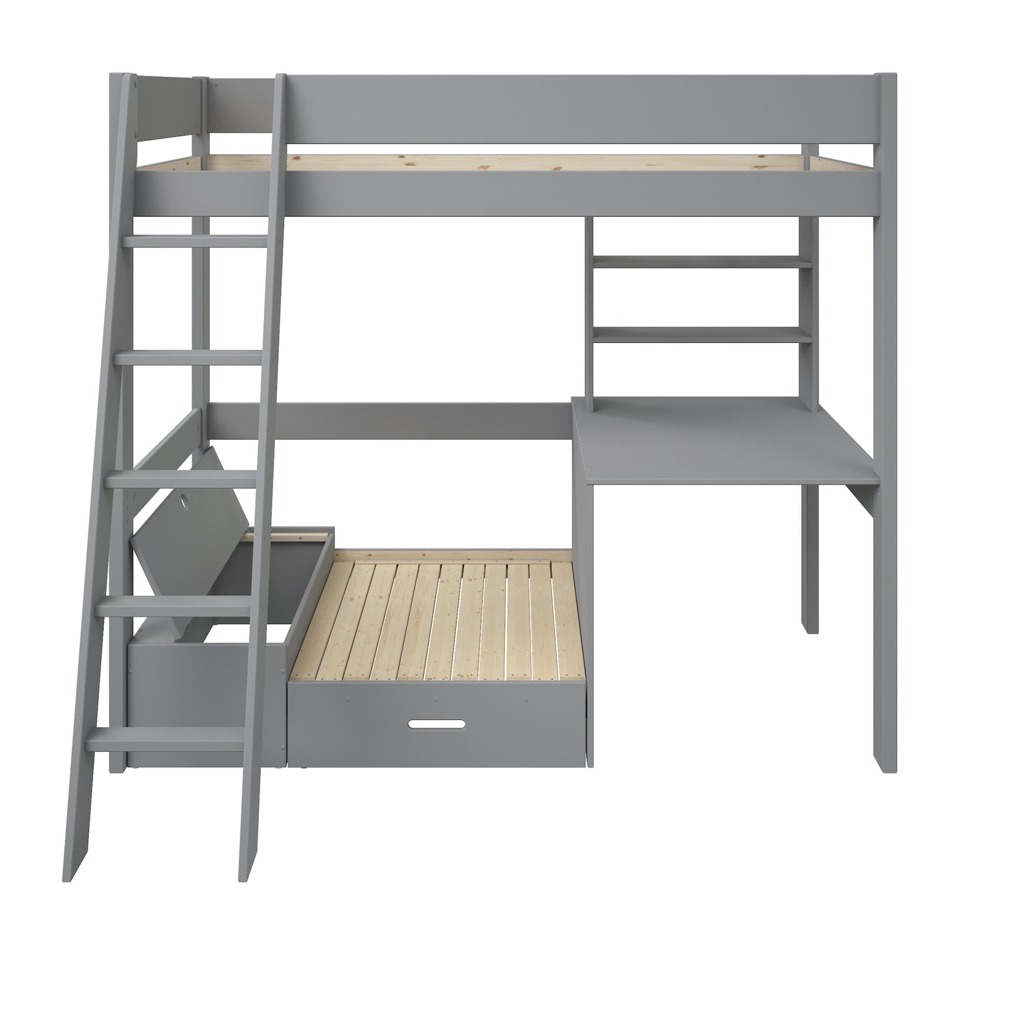 Kids Avenue Estella Grey High Sleeper with Desk and Futon