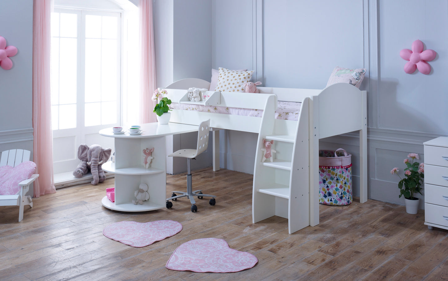 Kids Avenue Eli Mid Sleeper with Shelving and Desk