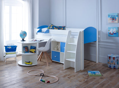 Kids Avenue Eli Mid Sleeper with Cube Storage and Desk