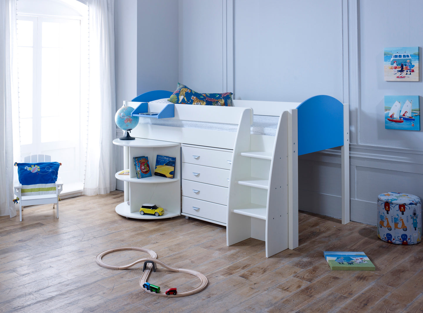 Kids Avenue Eli Mid Sleeper with Draw Storage and Desk