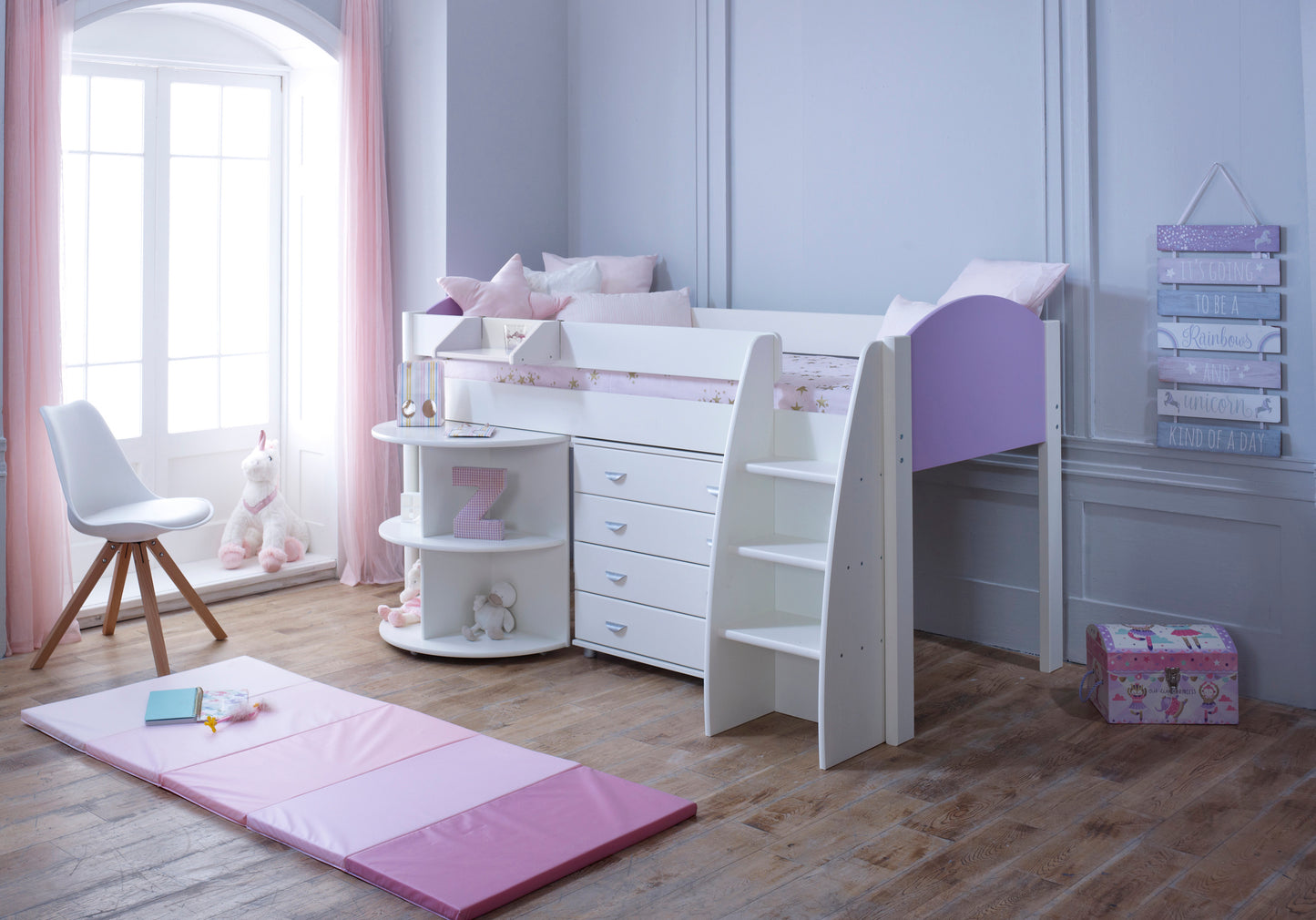 Kids Avenue Eli Mid Sleeper with Draw Storage and Desk