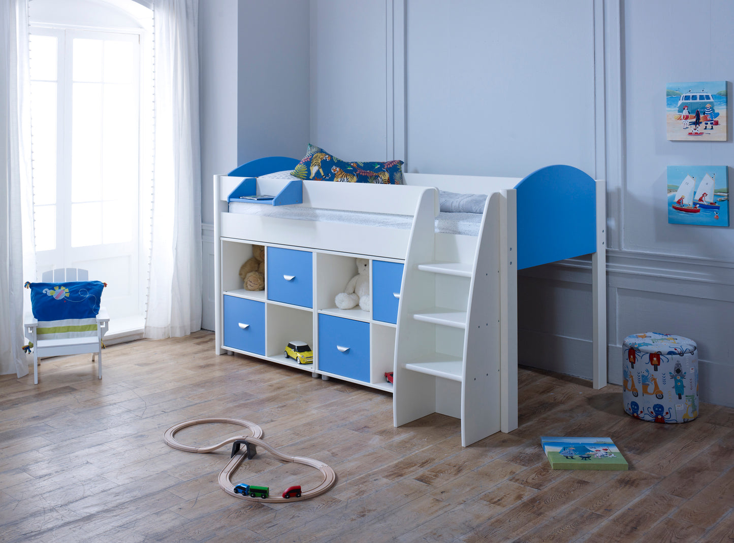 Kids Avenue Eli Mid Sleeper with Cube Storage