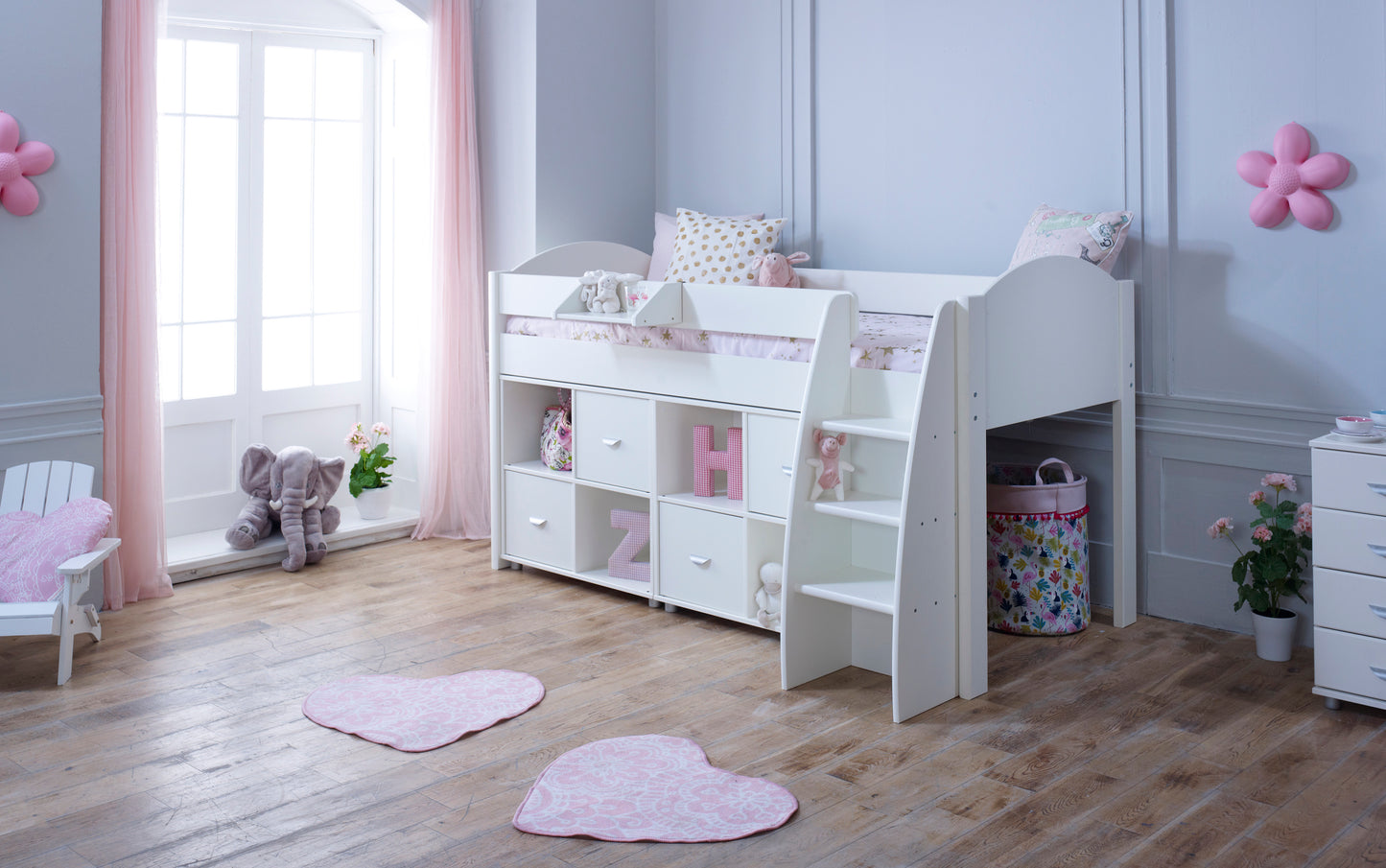 Kids Avenue Eli Mid Sleeper with Cube Storage