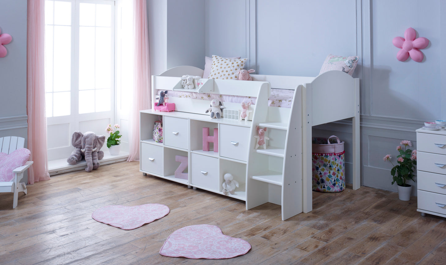 Kids Avenue Eli Mid Sleeper with Cube Storage