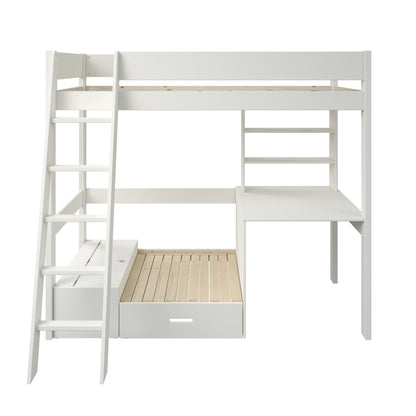 Kids Avenue Estella White High Sleeper with Desk and Futon