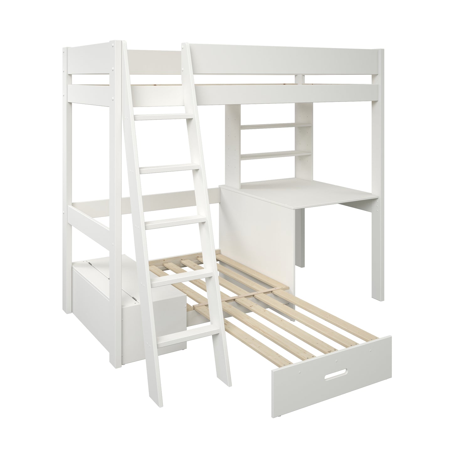 Kids Avenue Estella White High Sleeper with Desk and Futon