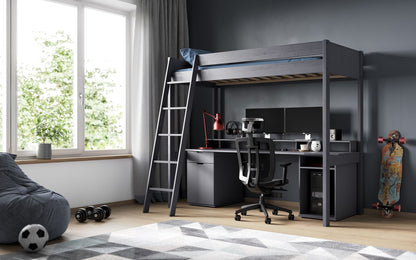 Tera Wood Gaming High Sleeper with Desk and Storage