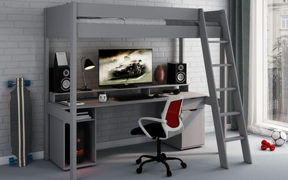 Tera Wood Gaming High Sleeper with Desk and Storage