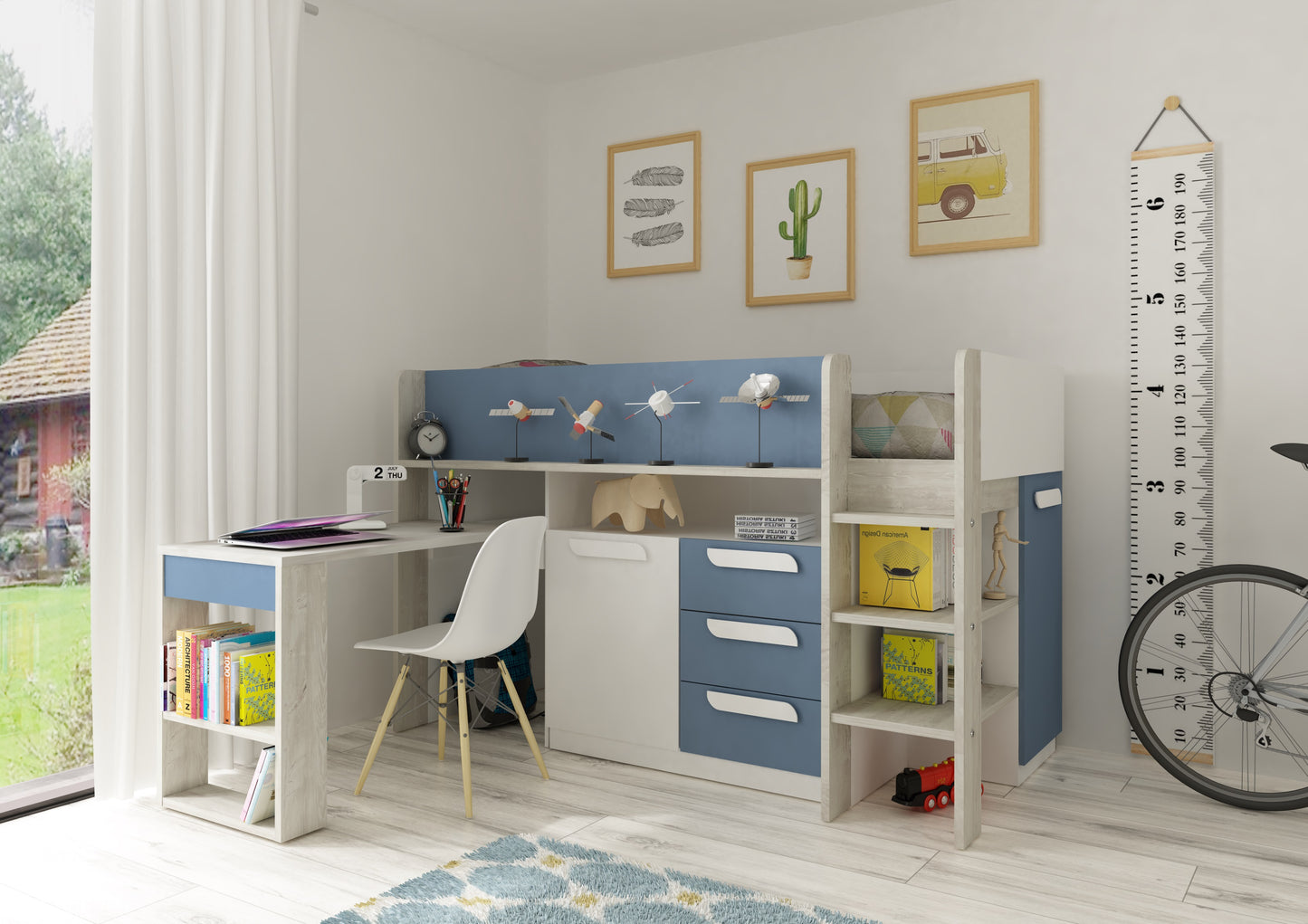 Trasman Girona Mid Sleeper with Desk and Storage