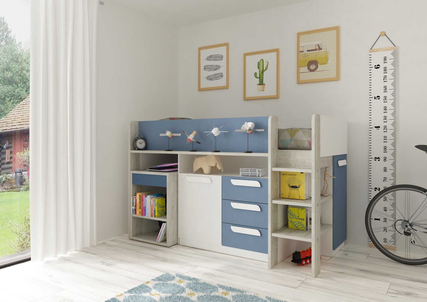 Trasman Girona Mid Sleeper with Desk and Storage