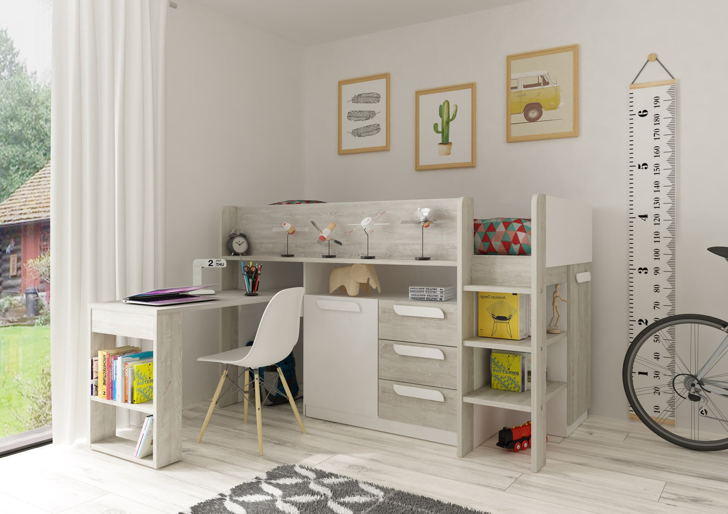 Trasman Girona Mid Sleeper with Desk and Storage