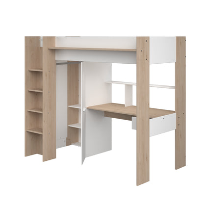 Parisot Grayson Oak High Sleeper with Desk and Wardrobe