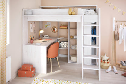 Parisot Higher High Sleeper with Wardrobe and Desk