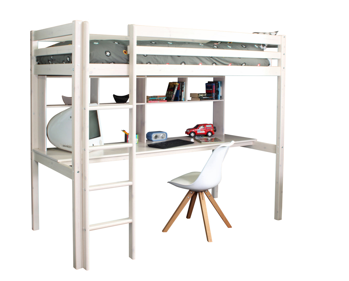 Thuka High Sleeper with Long Desk and Shelving