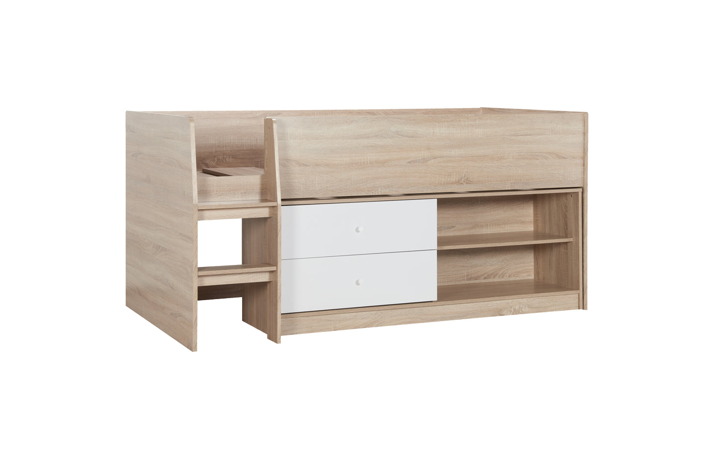 Birlea Layton Cabin Bed White and Oak with Storage