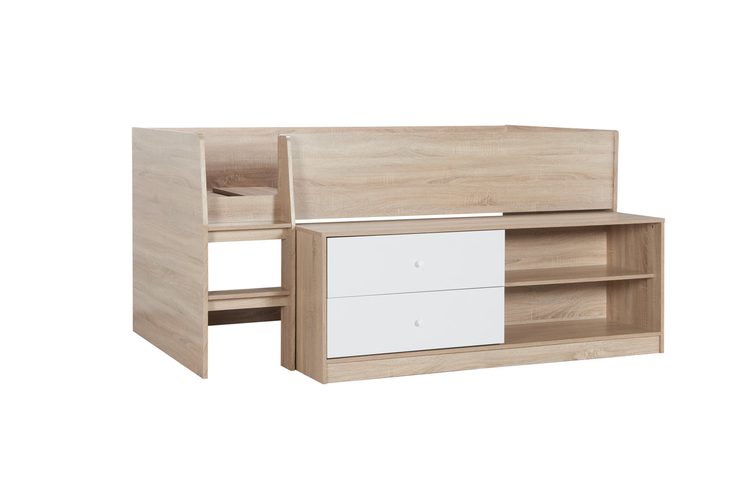 Birlea Layton Cabin Bed White and Oak with Storage