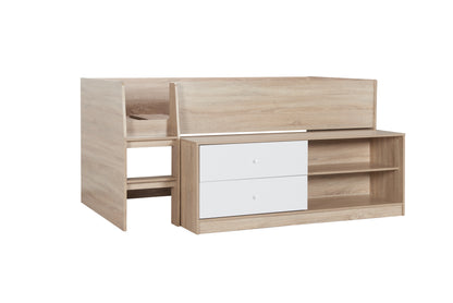 Birlea Layton Cabin Bed White and Oak with Storage