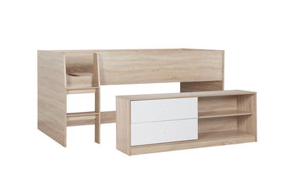 Birlea Layton Cabin Bed White and Oak with Storage