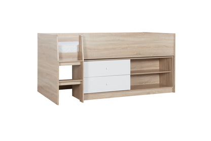 Birlea Layton Cabin Bed White and Oak with Storage