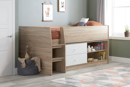 Birlea Layton Cabin Bed White and Oak with Storage