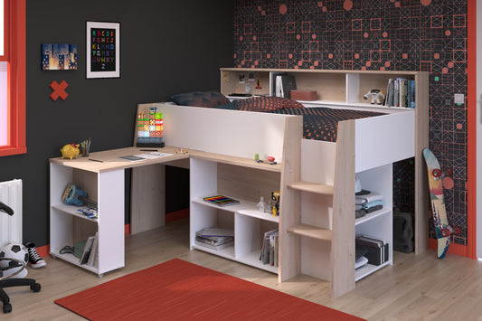 Parisot Lucas Mid Sleeper with Desk and Storage