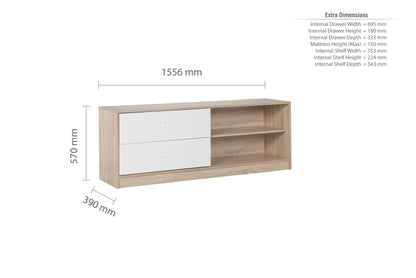 Birlea Layton Cabin Bed White and Oak with Storage