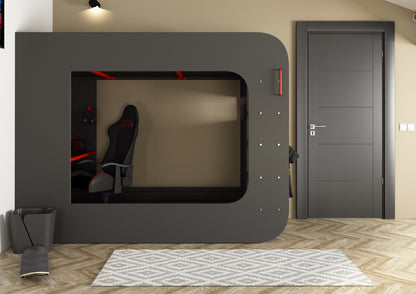 Trasman Loftpod Solo 1 Gaming Bed with Desk and Storage