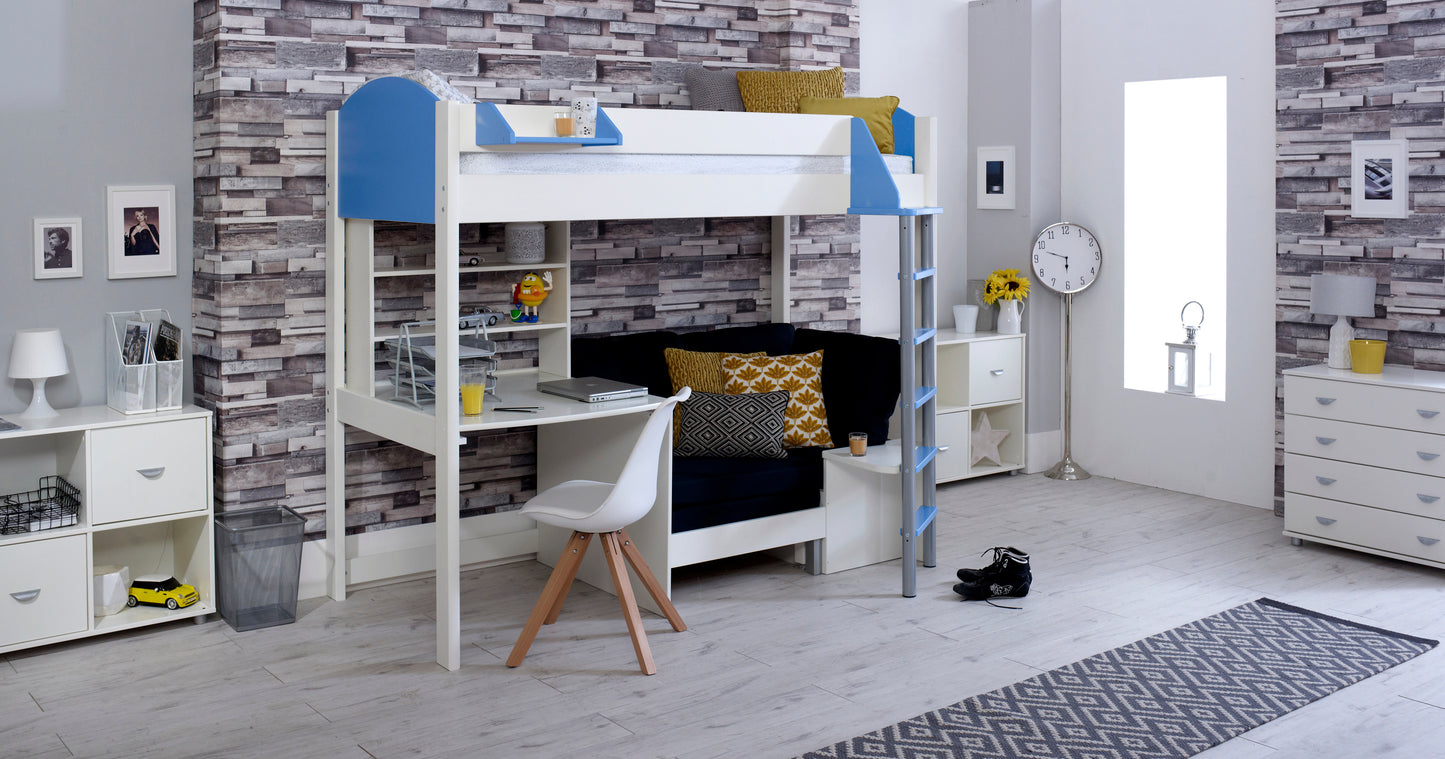 Kids Avenue Noah High Sleeper with Shelving, Desk and Futon