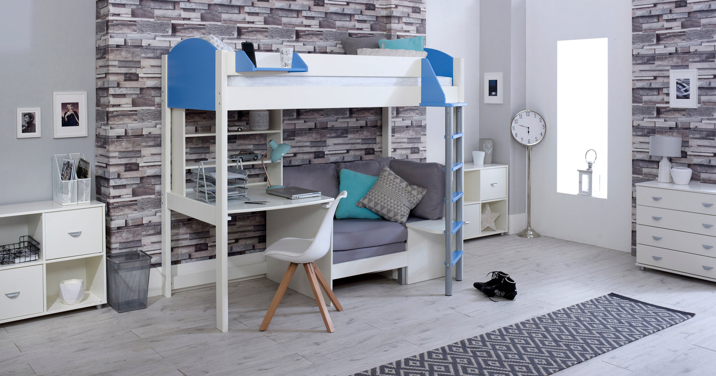 Kids Avenue Noah High Sleeper with Shelving, Desk and Futon