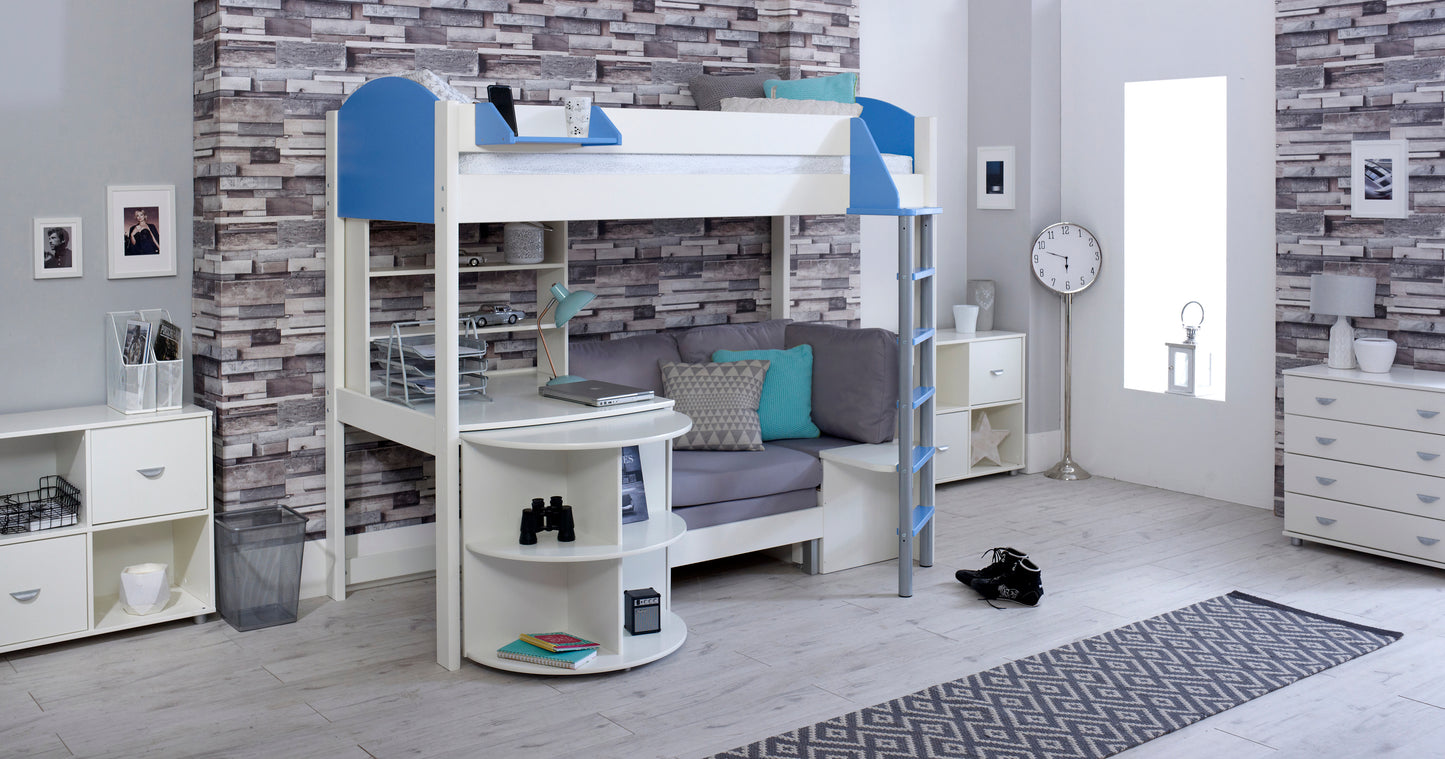 Kids Avenue Noah High Sleeper with Desk, Futon and Full Storage