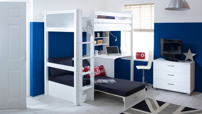 Thuka Nordic High Sleeper with Futon and Desk