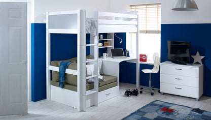 Thuka Nordic High Sleeper with Futon and Desk