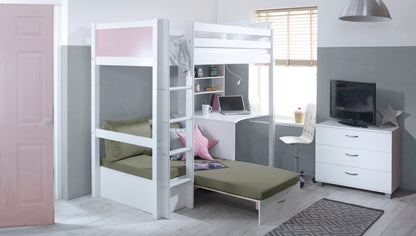 Thuka Nordic High Sleeper with Futon and Desk